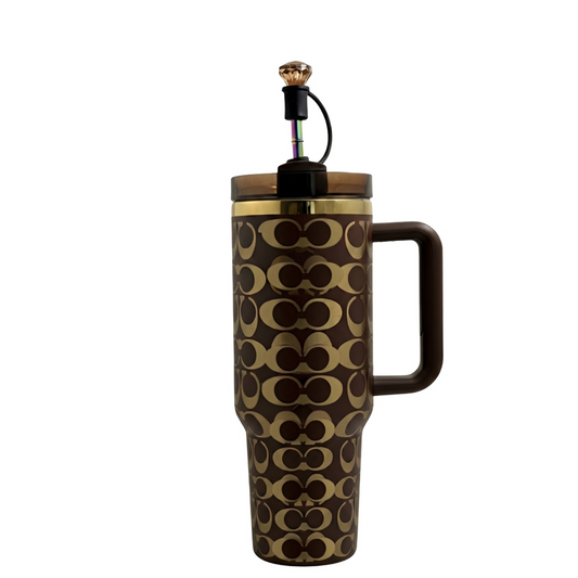 Holografischer Monogramm Tumbler (1,2 l) – Braun