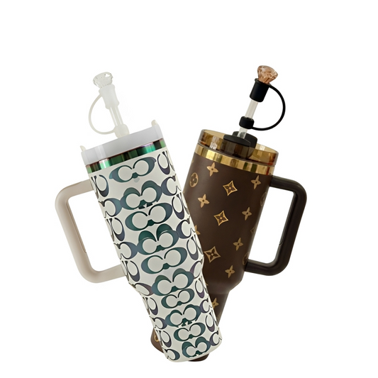Doppel-Set Premium Tumbler H2.0 – (1,2 l) mit Strohhalm & Schlüsselanhänger